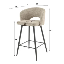 HUUS Barstoelen*Barstoel Sascha (per 2 stuks)