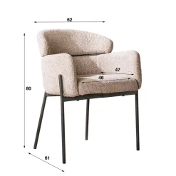 HUUS Eetkamerstoelen*Eetkamerstoel Julliet (per 2 stuks)