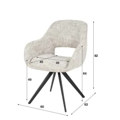 HUUS Eetkamerstoelen*Eetkamerstoel Montana (per 2 stuks)