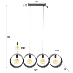 HUUS Hanglampen*Hanglamp Angelo – Horizontaal