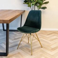 HUUS Eetkamerstoelen*Kuipstoel Velvet Kick- Goud Frame €99,- p.s (per 2 stuks)