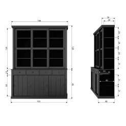 HUUS Buffet/Vitrine Kasten*Vitrinekast Lagos