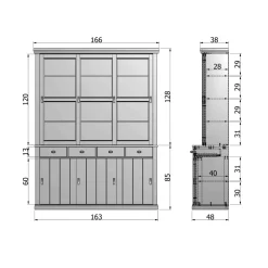 HUUS Buffet/Vitrine Kasten*Vitrinekast Lagos